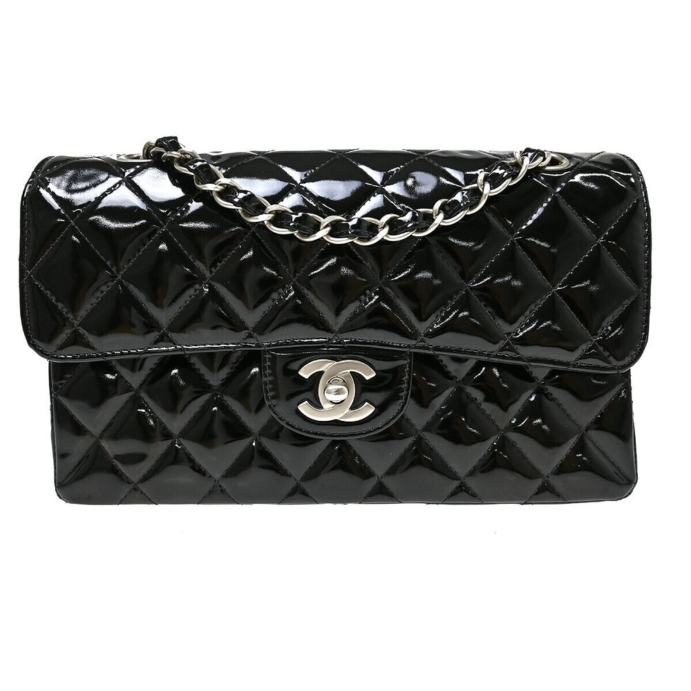 Chanel Timeless - Classic Double Flap Quilted Crinkled Patent Medium